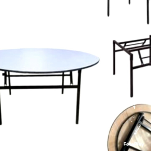 Banquet equipment Meja lipat siku engsel per pegas D200/T75 model circular circle round table
