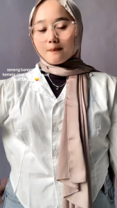 Atasan Kemeja Wanita Puff Shakila Crop Top Size M L XL XXL Jumbo