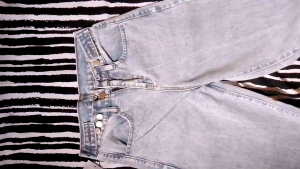 JEANS Wanita Higwaist kulot pinggang yang dapat di sesuaikan