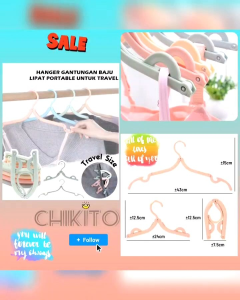 Hanger Gantung Baju Lipat Portable / Gantungan Baju Lipat Portable
