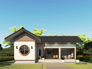 แบบบ้านปูนราคาถูกสำเร็จรูปชั้นเดียว พร้อมนำไปก่อสร้าง