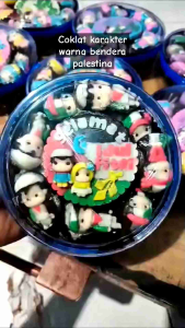 Cokelat Karakter Muslim dengan Ucapan Selamat Idul Fitri