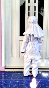 Setelan Gamis Putih Anak Perempuan N.A.FISA