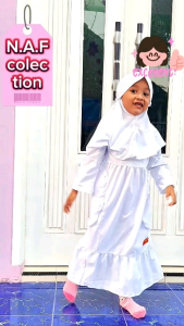 terlaris gamis anak putih bordir kantong 2 by naf//gamis anak putih