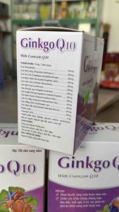 Ginkgo Q10 Với Coenzyme Q10 Hộp 100 viên nang mềm hỗ trợ đau đầu chóng mặt lưu thông máu lên não