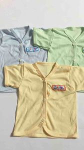 Baju Bayi Baru Lahir 6Pcs Lengan Pendek Kancing Warna SNI Super Premium