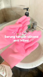 Sarung Tangan Cuci Piring Motor Mobil Lembut Panjang Bahan Silikon Aneka Warna