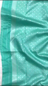 Pastel Green Grand silver zari on fresh green combo.