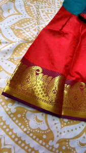 100% READY STOCK!! HIGH IN DEMAND!! KIDS PATTU PAVADAI RESTOCK.PREMIUM QUALITY AARI WORK GOLDEN ZARI PATTU PAVADAI