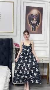 Đầm 2 dây siêu sang.Free size 45-60kg