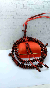 MAHEN CRAFT tasbih Tijani akar Bahar merah full benang rajut C51