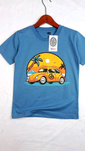 KFS 24 Atasan Baju Kaos Anak Laki Laki Perempuan Cotton 30s PW Classic Blue Denim