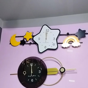 jam dinding aesthetic mewah bulan bintang