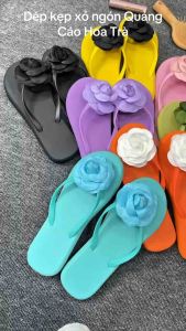 Dép kẹp nữ hoa 7 màu Quảng châu túi Zip cute xinh xắn