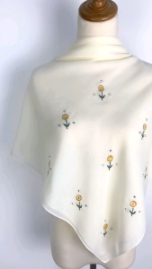 ZHARA Bawal Sulam B45 Cotton Voile - Tudung Bawal Sulam Bidang 45 Bunga Matahari Sunflower Embroidery ILYANIS