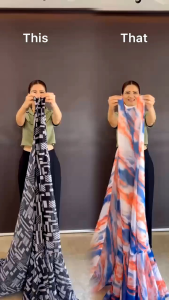 Simple Classy Ready Wear Gown Style Saree for Party & Events (Pre-Order: 2/3 Weeks Delivery) HR280325