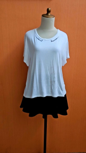 atasan kaos wanita putih DIVIDED H&M cewek L XL lengan pendek santai nyaman