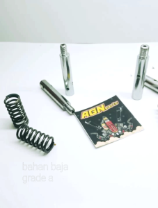 Suling Peninggi Shock Depan Lubang Tembus Bahan Baja Grade A - Untuk Motor Bebek Matic Old-Honda-Yamaha-Plus Per Rebound 4cm Anti Jeduk