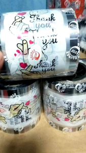 Plastik Seal Cup Press Motif Thank You isi 1000cup