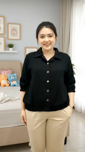 ATASAN WANITA BAHAN CRINGKLE PREMIUN TANGAN KARET DAN BAWAH KARET MODEL TERBARU BLOUSE WANITA