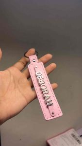 Ereins Personalized Leather Keychain – Custom Metal Slider Name