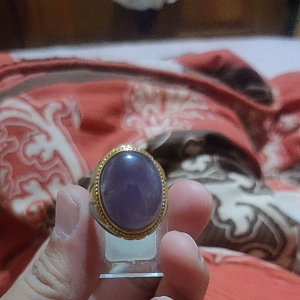 Cincin Akik Mewah Berkelas Batu Cempaka Ungu Lavender