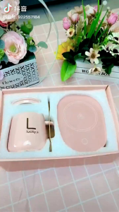 [READY STOCK] Ceramic Cup 55° Constant Temperature Cup Smart Heating Pad Mug Office Plug-In Electric