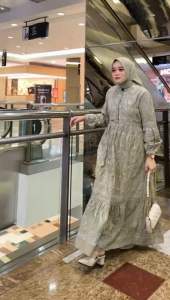 midi dress  linen crespo premium bordir