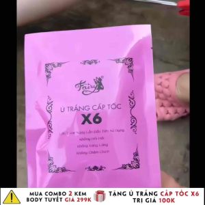 Ủ TRẮNG BODY X6 FAIRY Hỗ trợ dưỡng sáng tẩy tbc chai sần mờ thâm sạm giúp kem hấp thu tốt hơn (Tặng 1 Sữa Rửa Mặt mini)