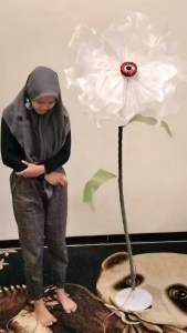 standing Aksesoris bunga lampu motif bunga Teratai dekorasi pelaminan / Bunga lampu hias photogrgraphi / bunga Flower Hiasan diameter 80cm