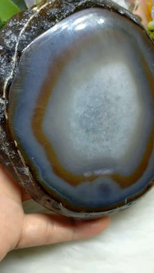 Natural Grey Agate Display Slice/Perfect Surface/Free Stand/天然灰玛瑙大切片摆件