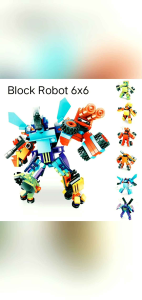 Mainan Anak Brick Robot 6x6 Block DIY Bongkar Pasang 6 Varian transformer