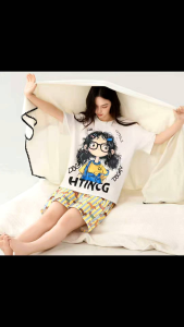 Summer Pajamas Set Short Sleeve Two-Piece Homewear