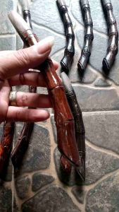 Pahul joran timbang kayu sonoklingmotif bambu