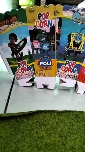 Kotak Popcorn 12x6cm 100pcs/lembar Kraft Paper Container Set