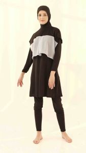 Damla Sport Muslimah Swimwear Tulle Grey - Baju Renang Wanita Hijab Syari Remaja