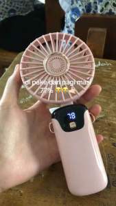 {READY} KIPAS ANGIN MINI PORTABLE PRIBINRIUS USB 20000mAh Kipas Lipat/Leher 5-Speed Wind LED Display Original Awet Tahan Lama