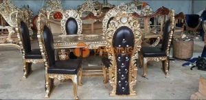 KURSI MAKAN EROPA KAYU JATI FINISHING UKIR MEWAH ANTIK KLASIK MEJA DEKORASI INTERIOR RUANG TATANING FURNITURES JEPARA