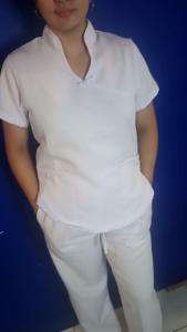 Chinese Collar Scrub Suit Cotton Pitch Twill SoftThick