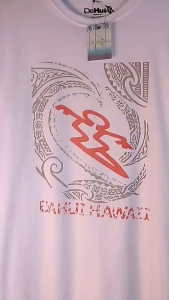 Atasan Pria T-shirt Dahui Hawai Surfing Warna Putih Bahan Katun