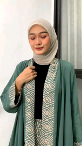 ONE SET MONICA - SETELAN WANITA BATIK KULOT - OUTFIT HIJAB CASUAL ELEGAN - BAJU MUSLIM MODERN NYAMAN & STYLISH 2025 - MUAT SAMPAI BB 90 KG