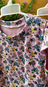 Cotton Ribbed Knit Butterfly Sleeves Terno Pajama for Girls
