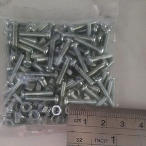 Baut & Mur 6/m3x1.5cm: Obeng Isi 100Set
