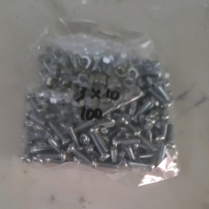 baut dan mur 6/m3x1cm obeng isi 100set