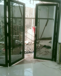 PINTU ALUMINIUM KACA MODEL SWING MOTIF POLOS UK T210XL90 plus KUSEN 4in