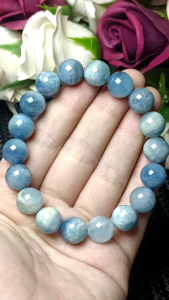 (Certificate) 100% Natural High Grade Aquamarine bracelet 11mm + (证书)100%纯天然冰润海蓝宝手串 11mm +