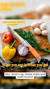 Japanese Satos Kitchen Meat Knife Fruit Slice Wooden Handle Anti Slip