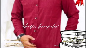 Baju Koko sulta pria dewasa kemko Kemja Koko Lenggan panjang manset motif hexsgonal