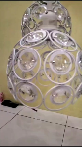 Lampu Hias Gantung Full Kristal & 3 Bohlam Warna Putih