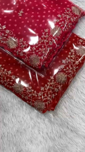 Lovely Bandhani Style Party Collections Saree within Elegant Silver Zari Embroidery Work on Border (Pre-Order: 2/3 Weeks Delivery) HR170725